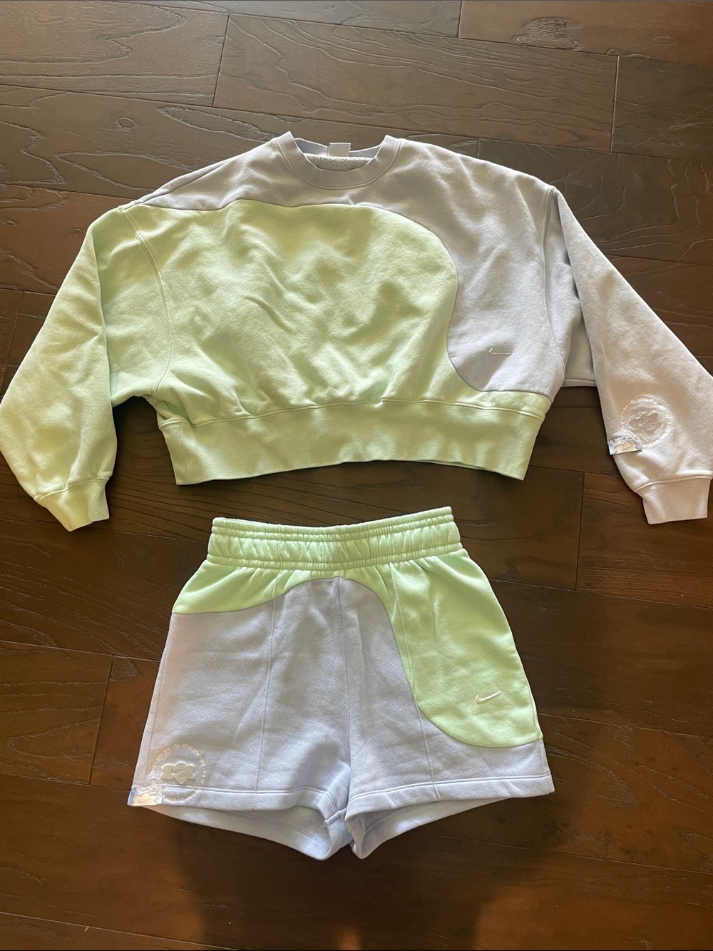 Nike Color Block Sweatshirt and Shorts Set
